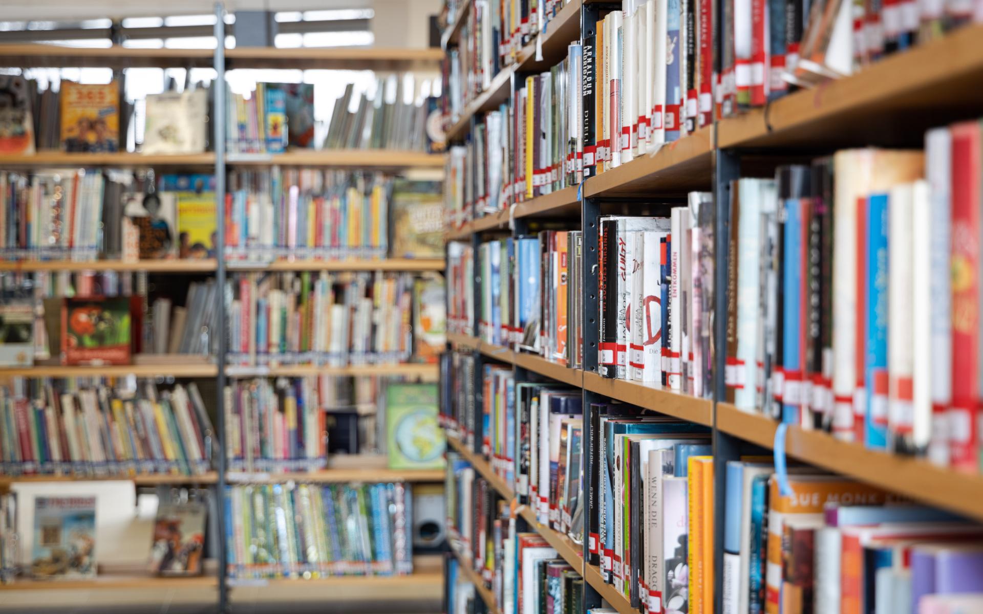 Bibliotheksregale in der Bibliothek Premstätten
